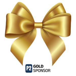 Gold gift bow representing the Gold Sponsor level supporting healthcare and sustainable farming initiatives