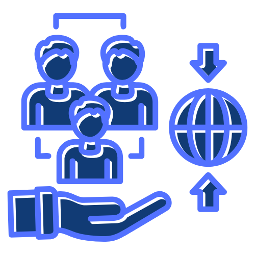 Icon of individuals with a star overhead, symbolizing personal growth and leadership through volunteering opportunities